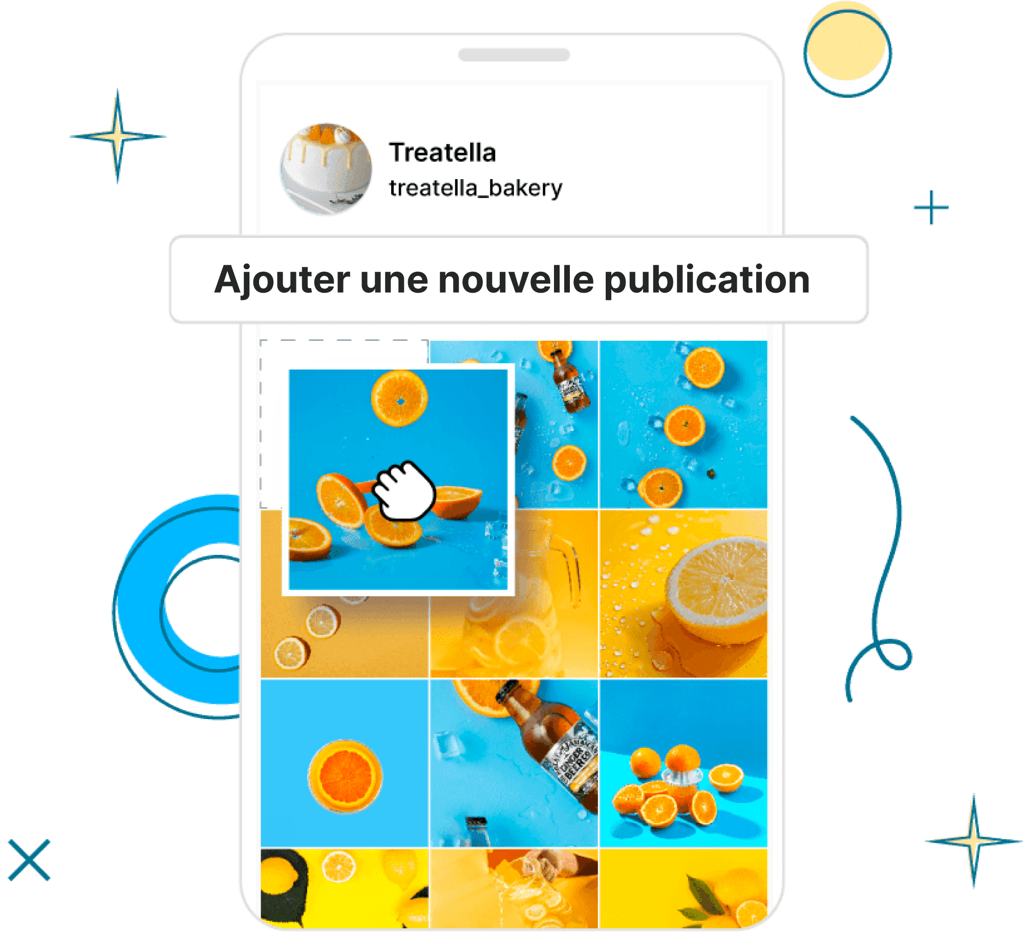 Visual feed planner inside Publer platform